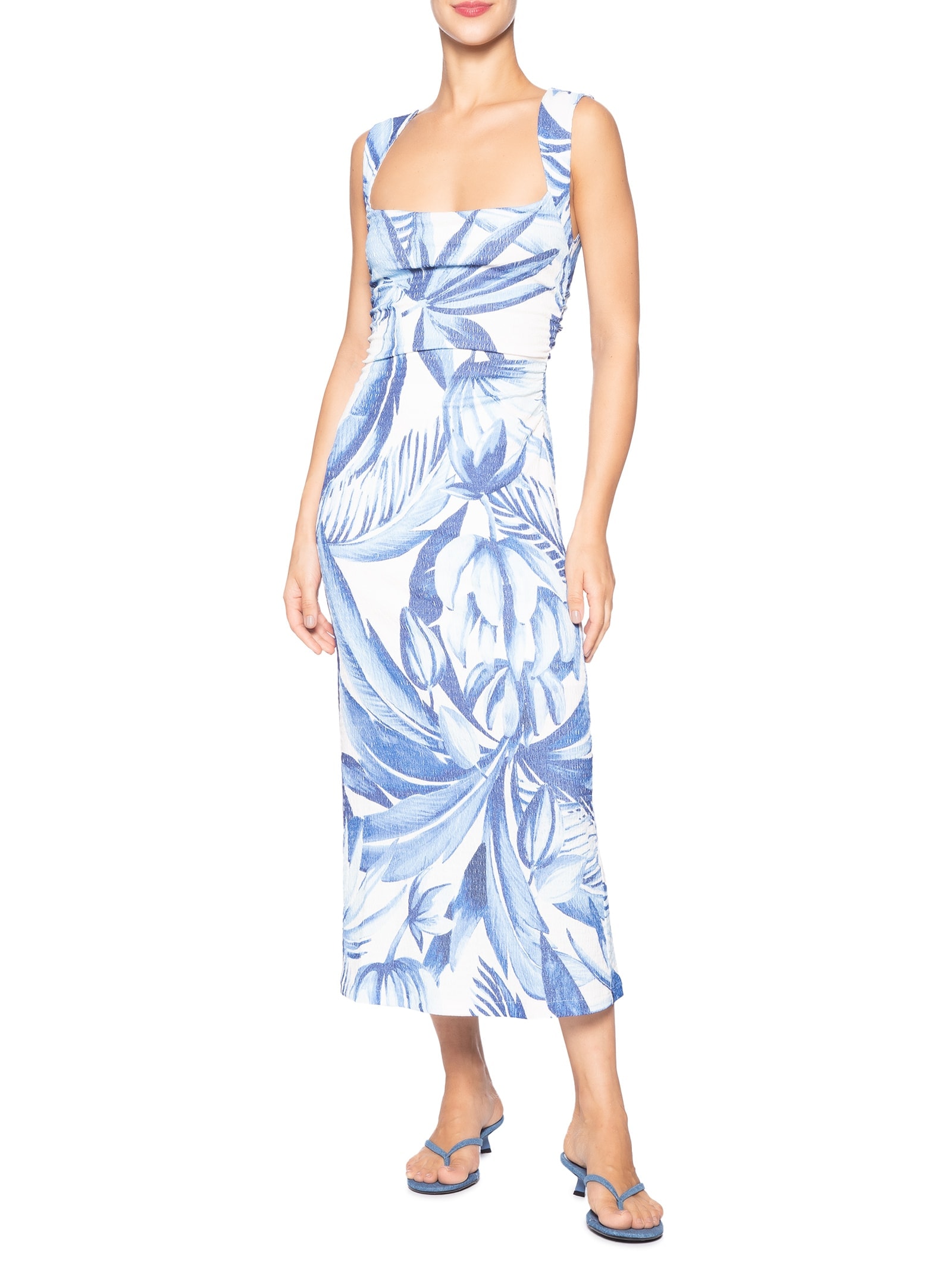 Vestido Midi Bananarte Importado Azul Farm