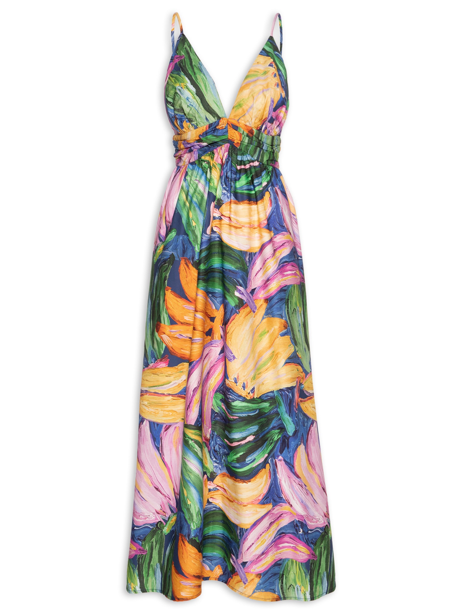 Vestido Midi Bananas Pintadas – Azul Farm