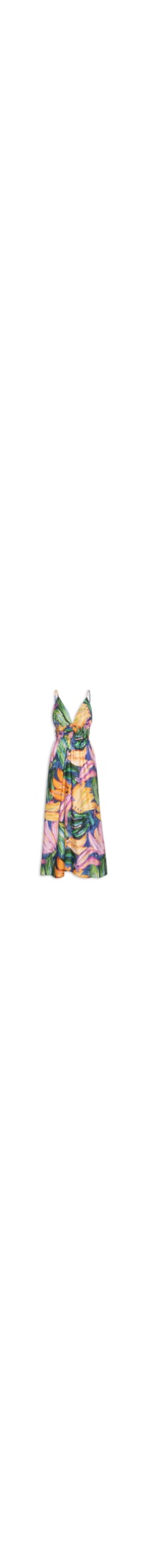 Vestido Midi Bananas Pintadas – Azul