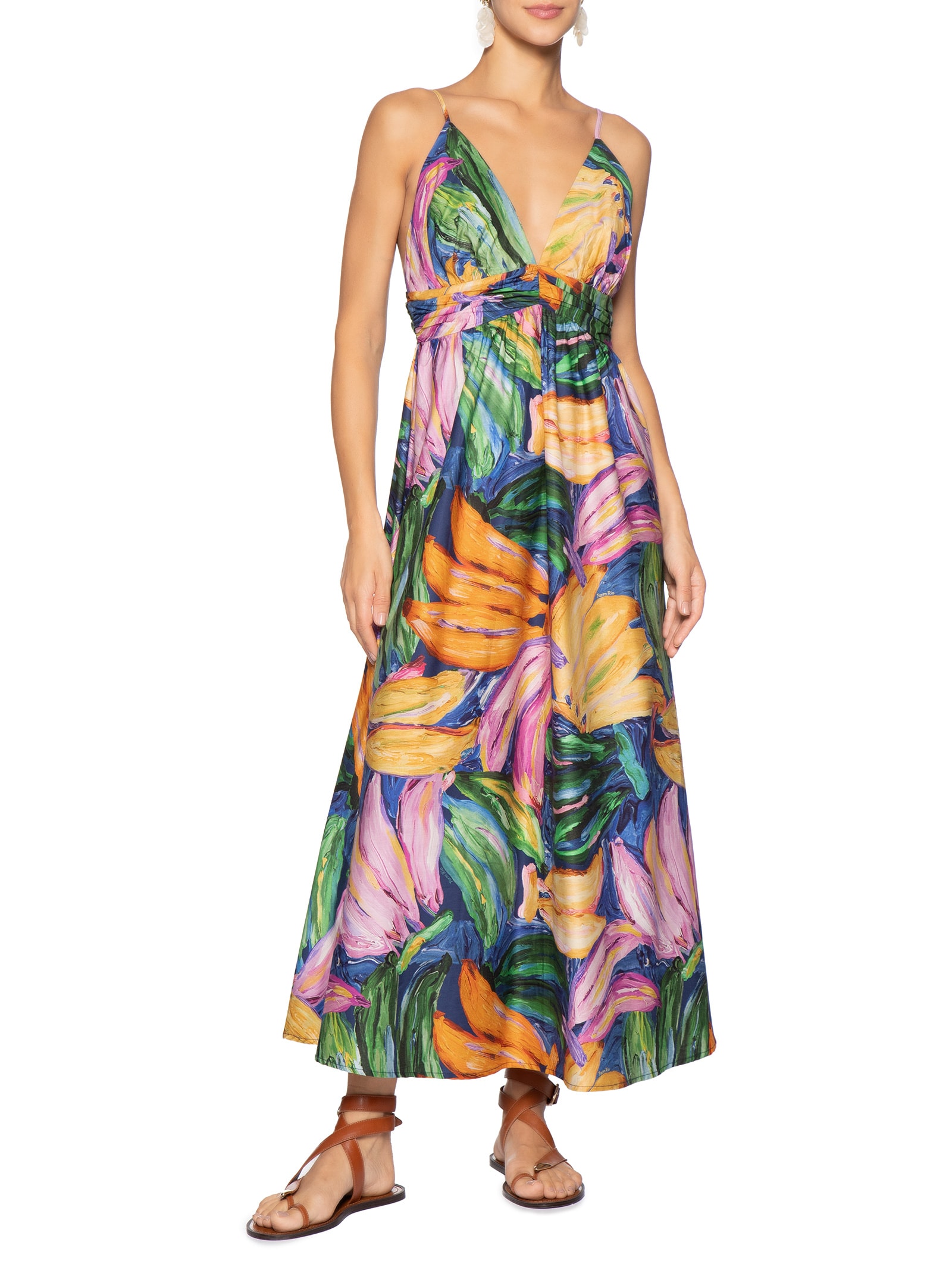 Vestido Midi Bananas Pintadas – Azul Farm