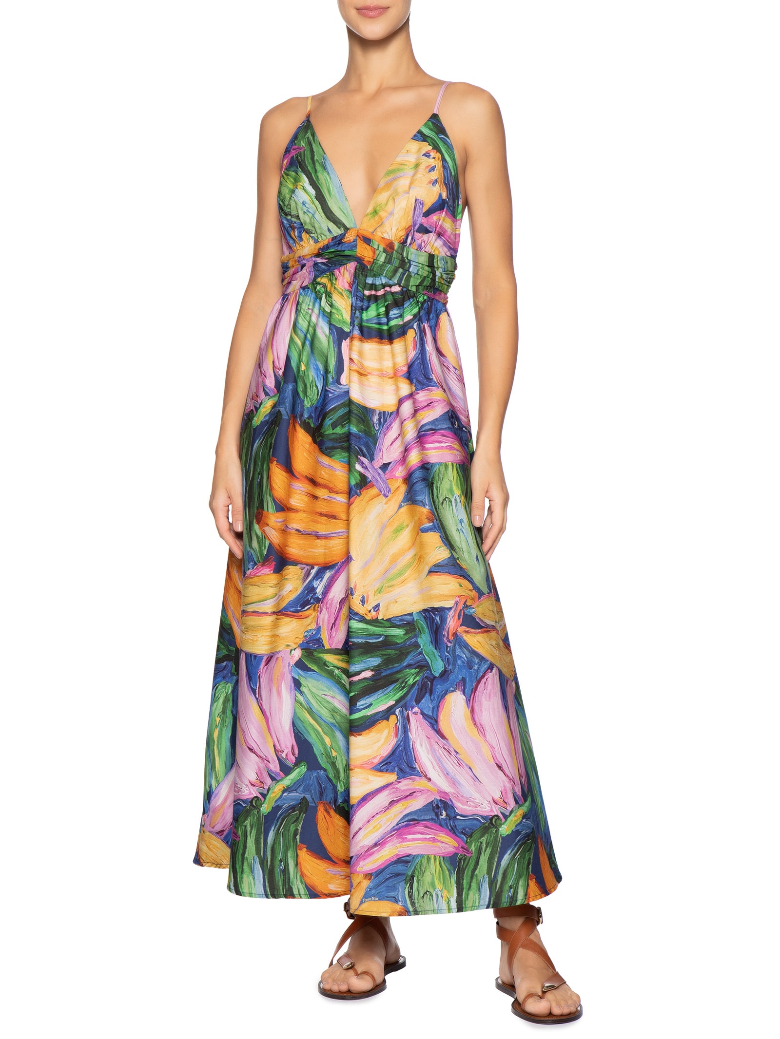 Vestido Midi Bananas Pintadas – Azul Farm