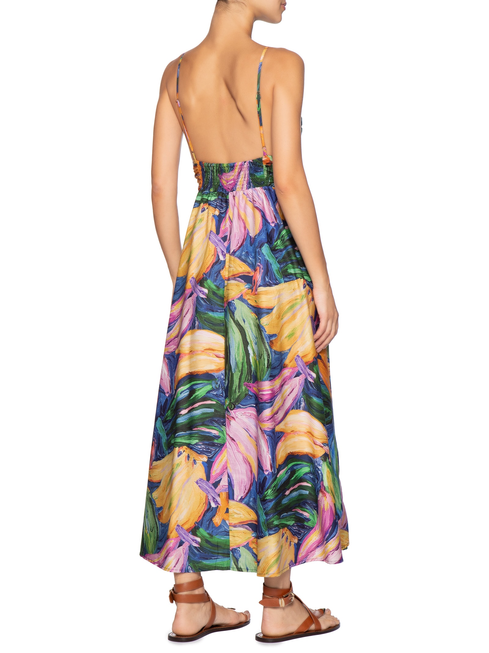 Vestido Midi Bananas Pintadas – Azul Farm