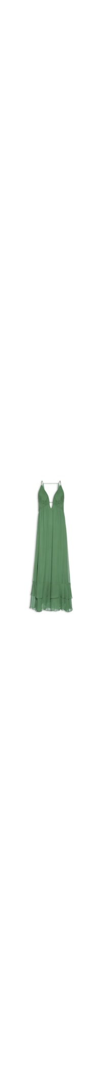 Vestido Midi Barra Babados - Verde