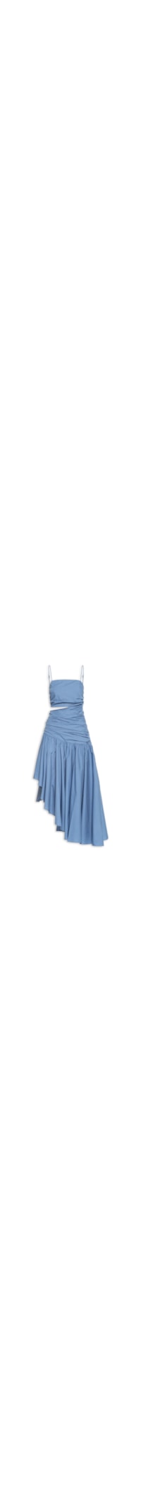 Vestido Midi Barra Irregular - Azul