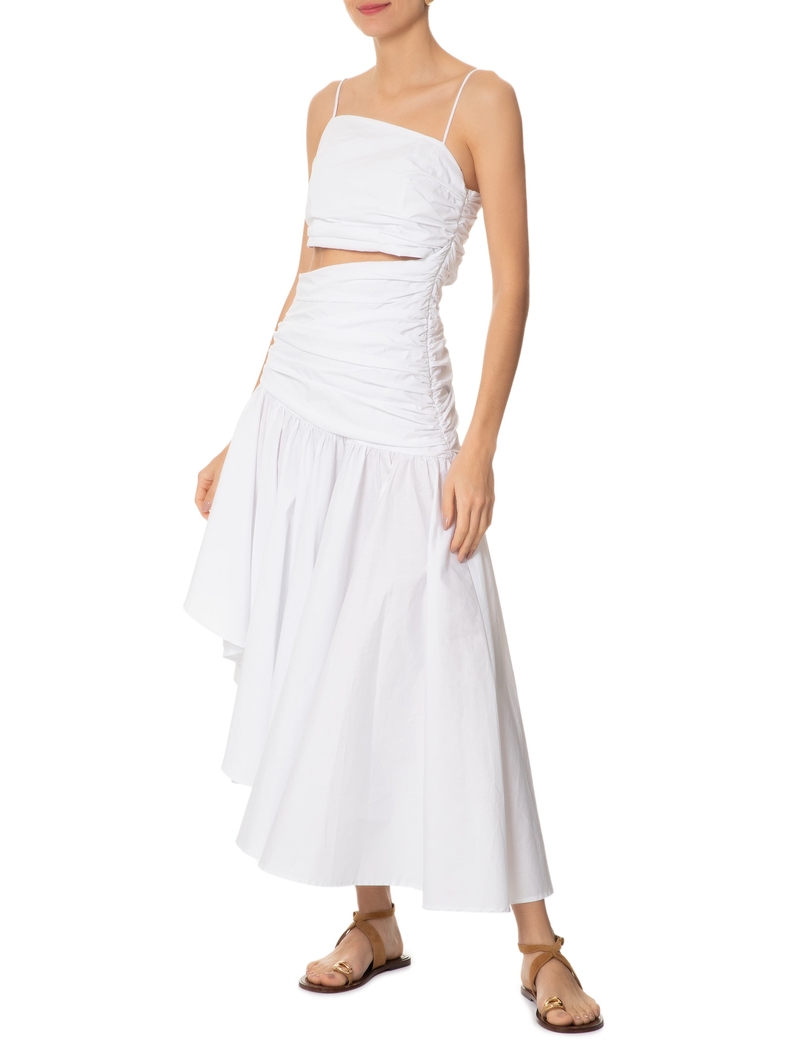 Vestido Midi Barra Irregular Branco Farm