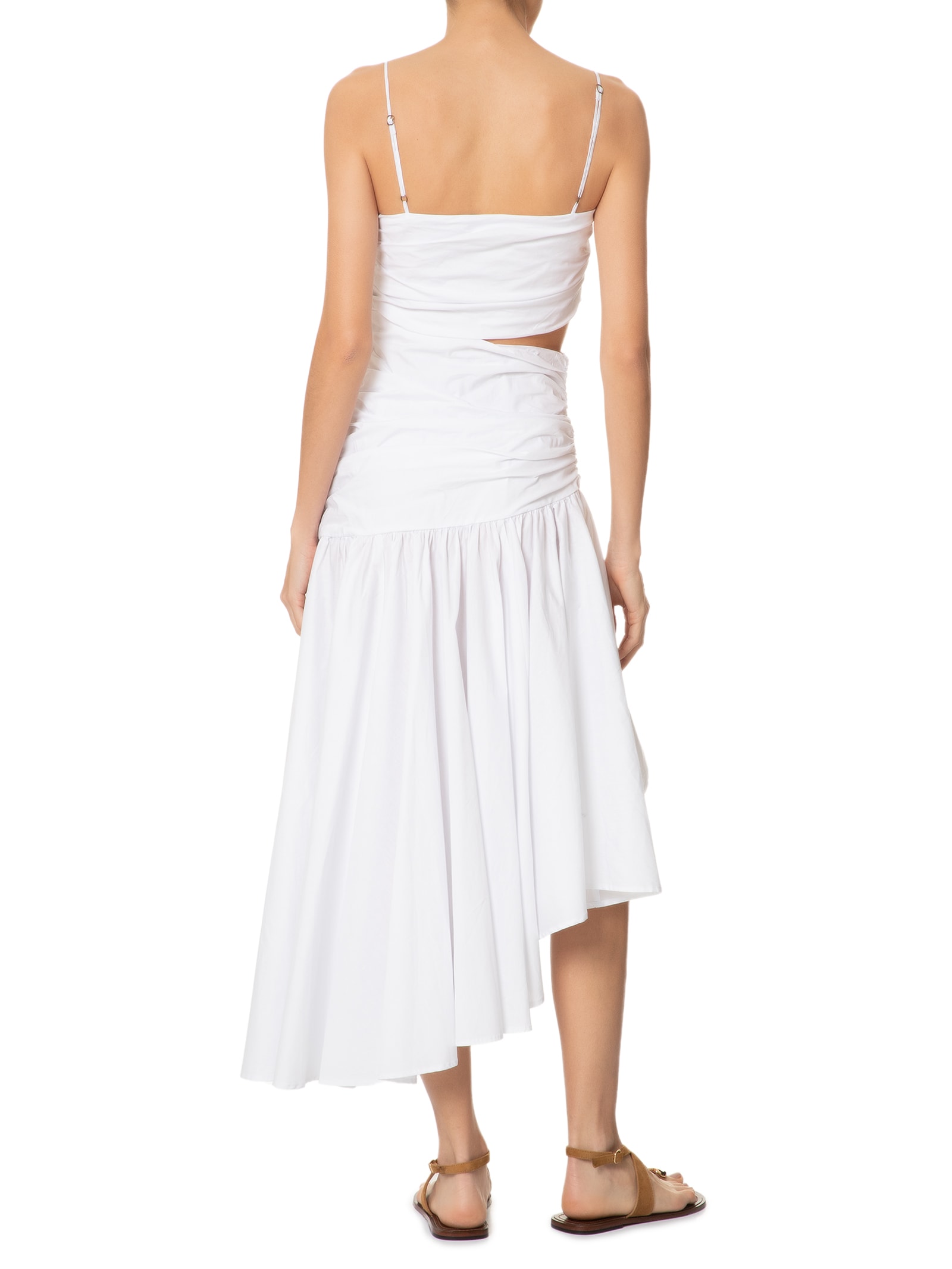 Vestido Midi Barra Irregular Branco Farm