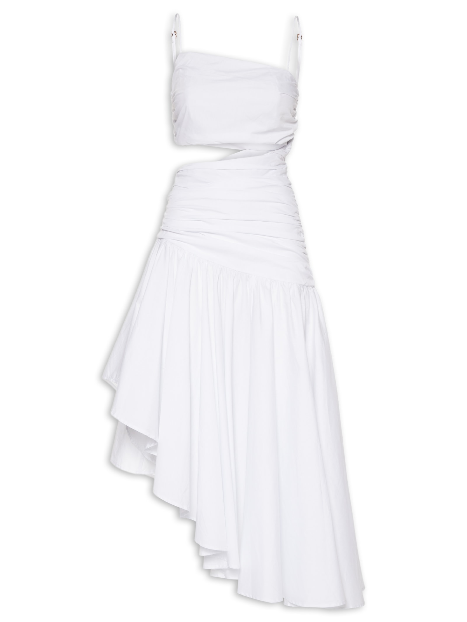 Vestido Midi Barra Irregular Branco Farm