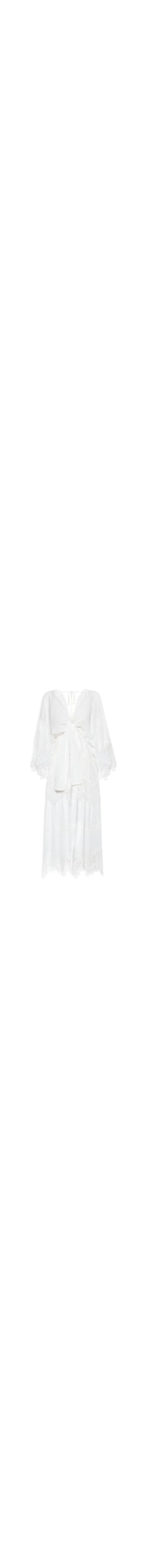 Vestido Midi Barrado Artesanal - Branco
