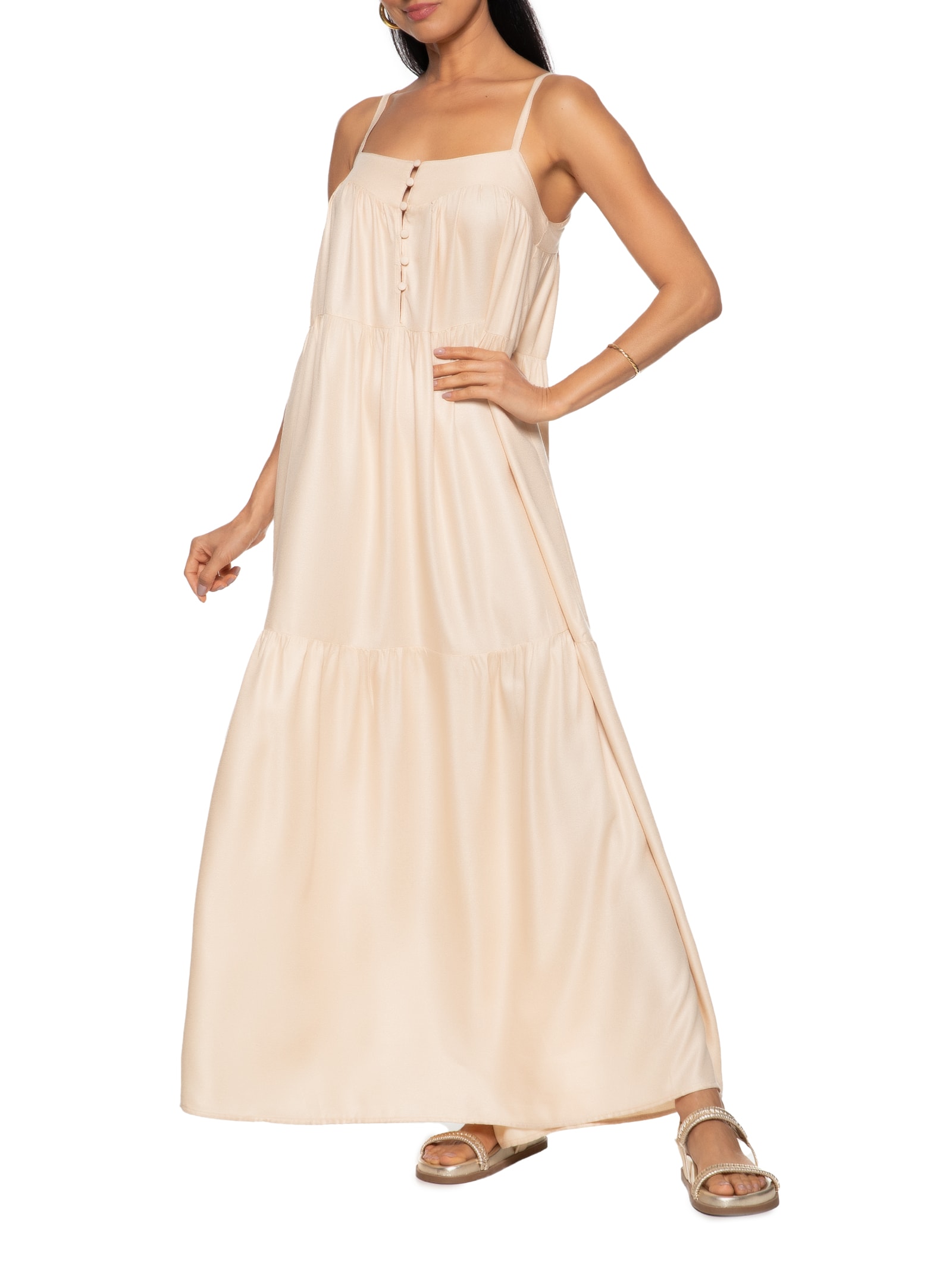 Vestido Midi Hering Bege - Main Image