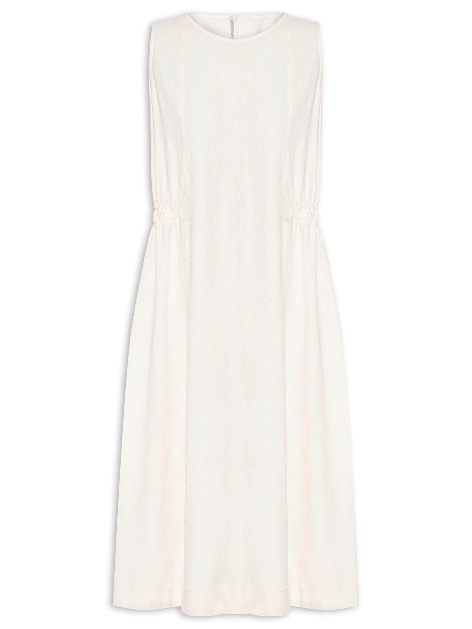 Vestido Midi Bege Linho Matilda Yogini