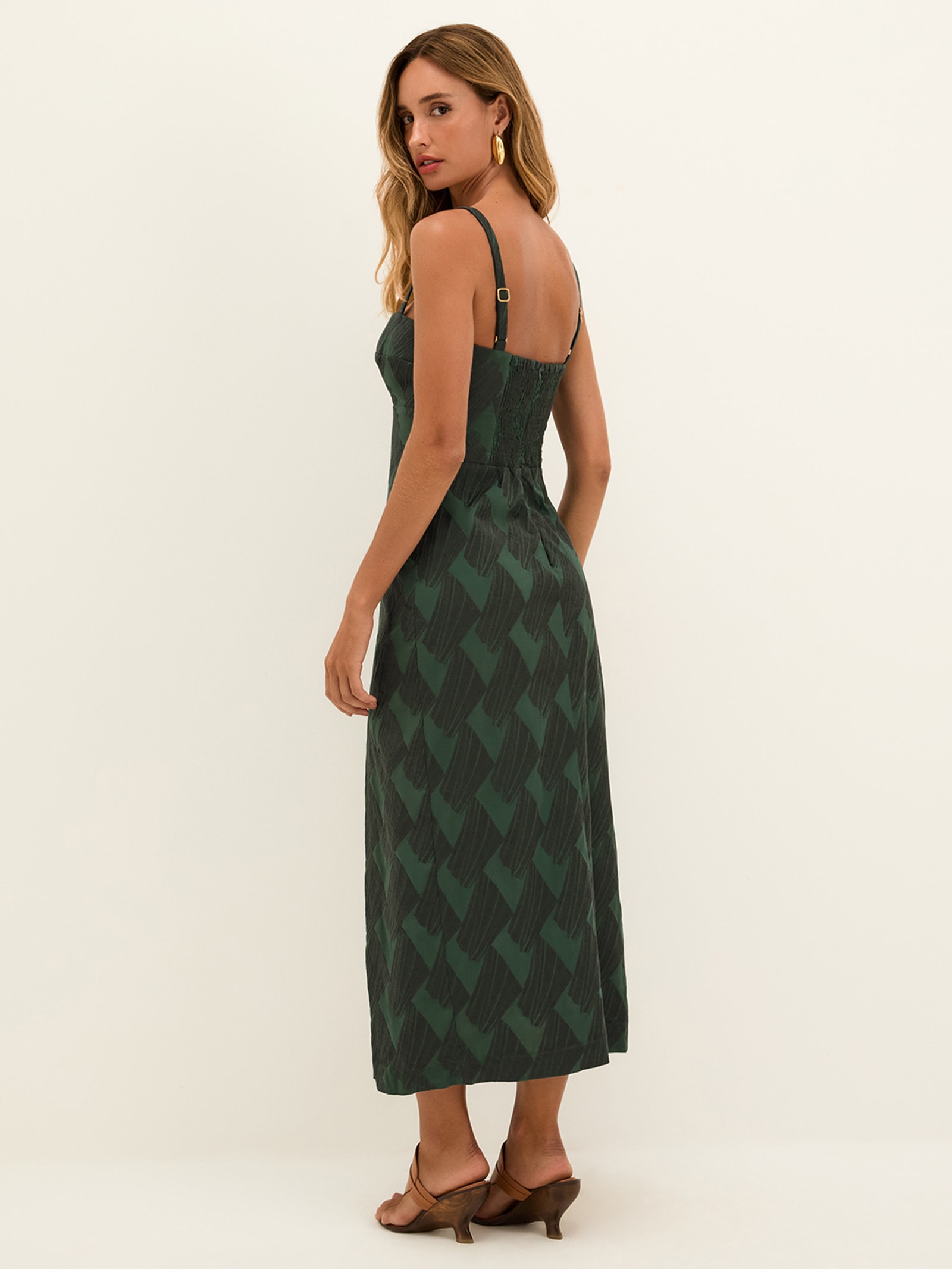 Vestido Midi Bella Det Verde Vix