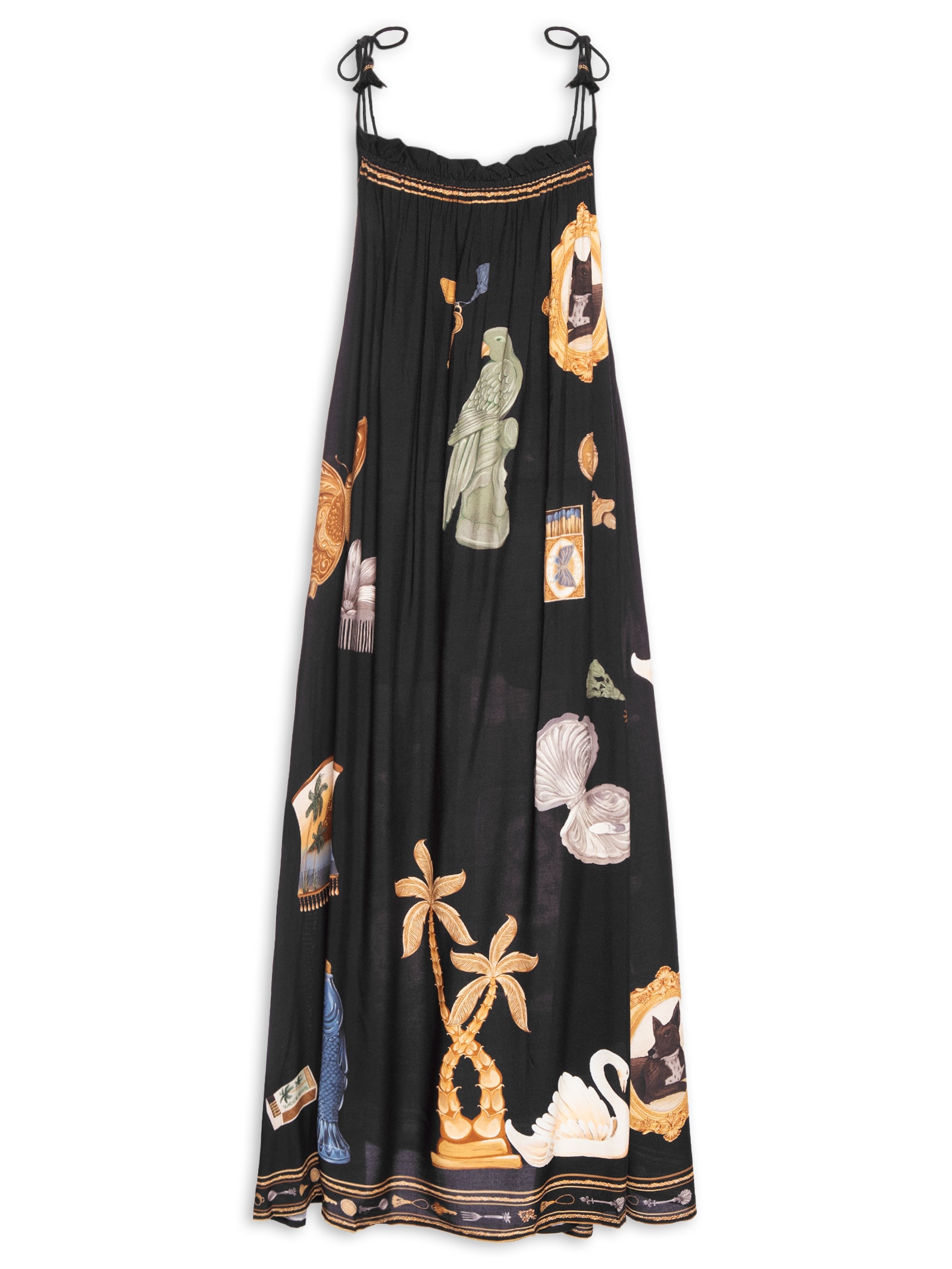 Vestido Midi Bibelô Preto Farm