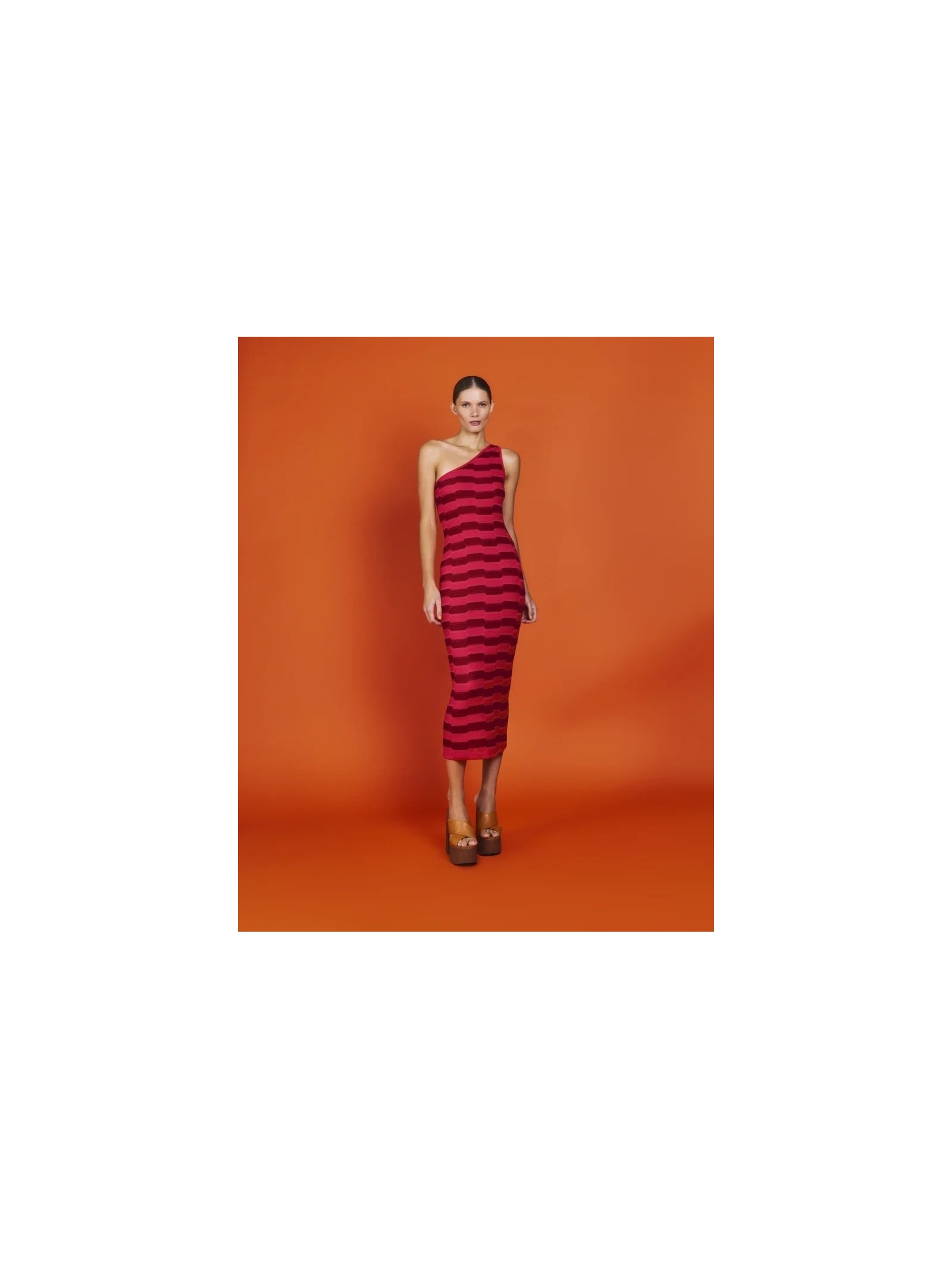 Vestido Midi Bicolor Tricot Mareh Búzios Rosa Shop Ginger