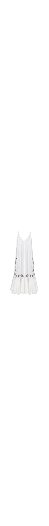 Vestido Midi Bordado Botânico - Off White