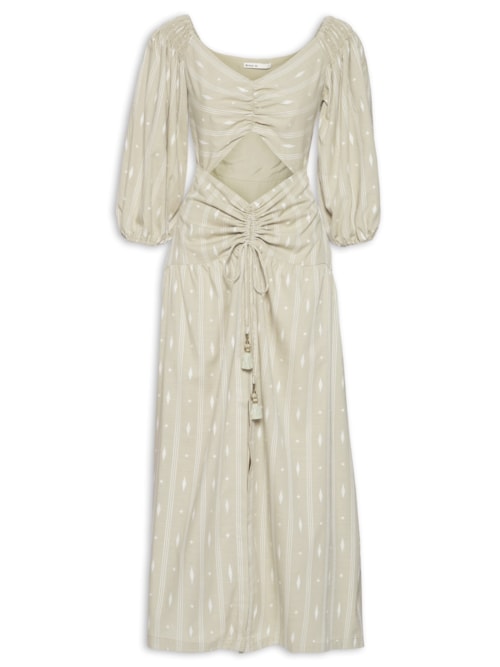 Vestido Midi Bordado Caminhos – Verde