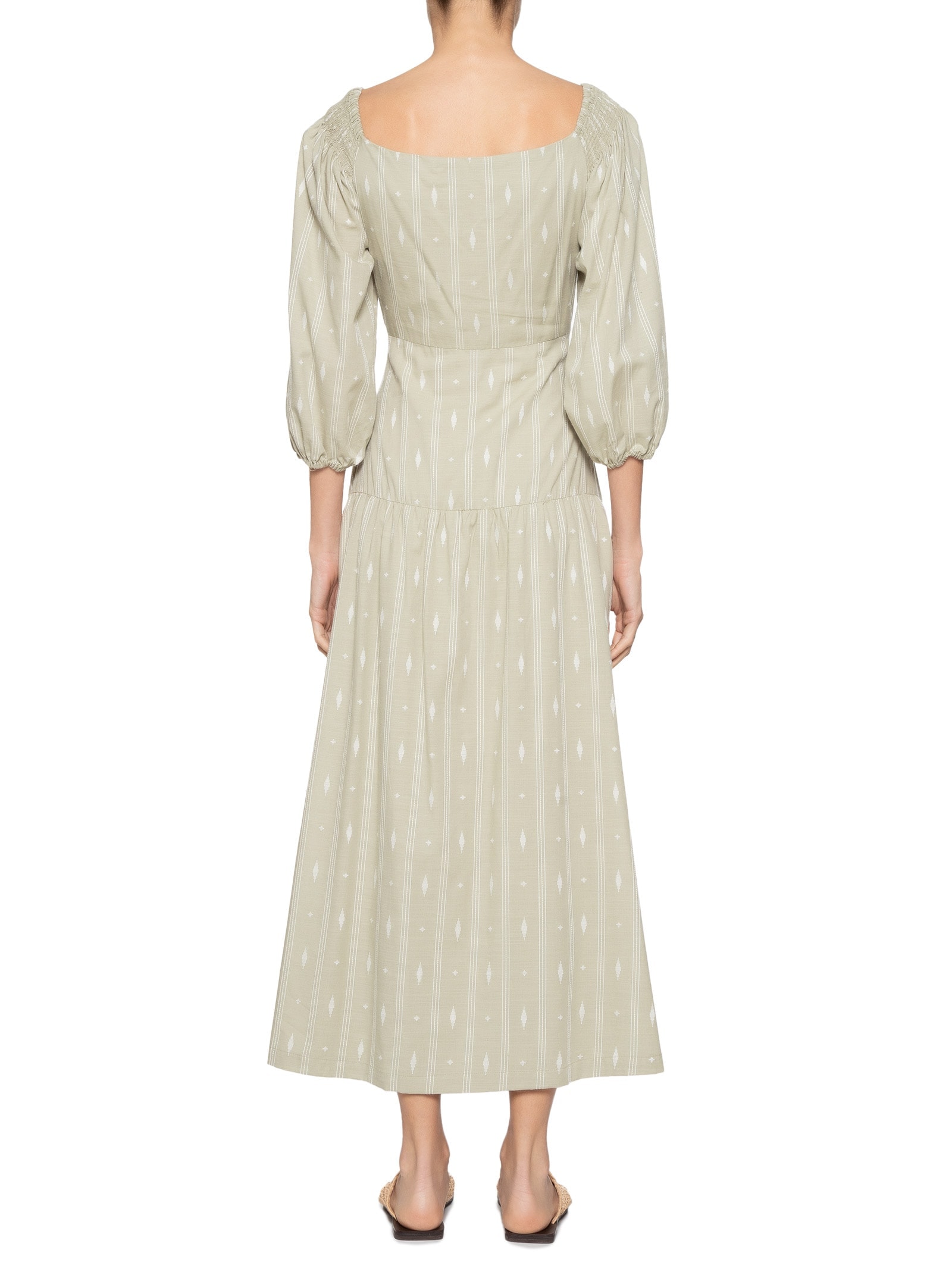 Vestido Midi Bordado Caminhos Verde  Dress To