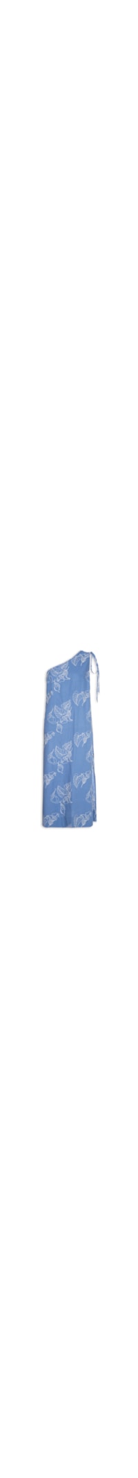 Vestido Midi Bordado Copo De Leite - Azul