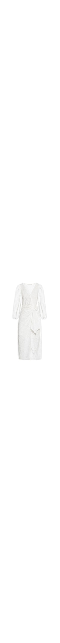 Vestido Midi Bordado Folhagem - Off White