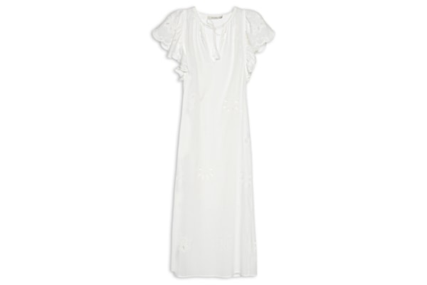 Vestido Midi Bordado Lotus – Branco