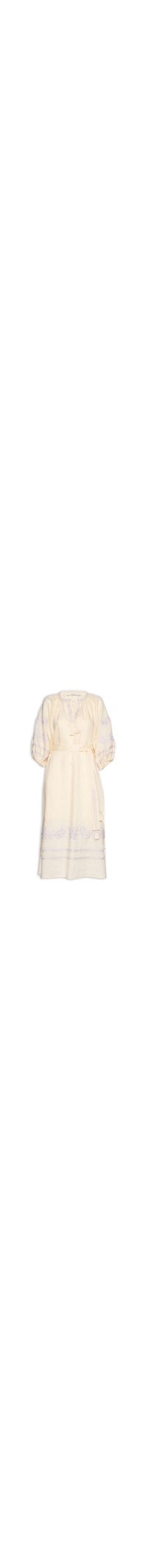 Vestido Midi Bordado Paisley - Amarelo