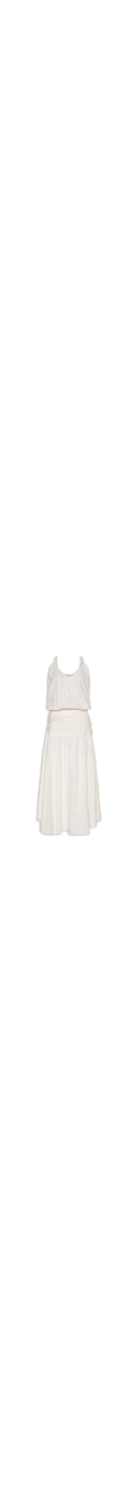 Vestido Midi Bordado Paisley - Branco