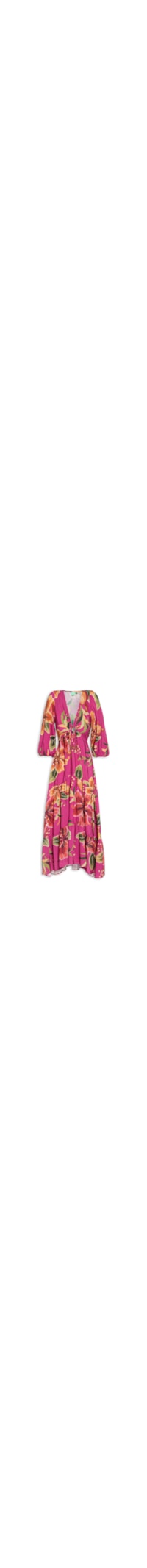 Vestido Midi Bordando Flor - Rosa