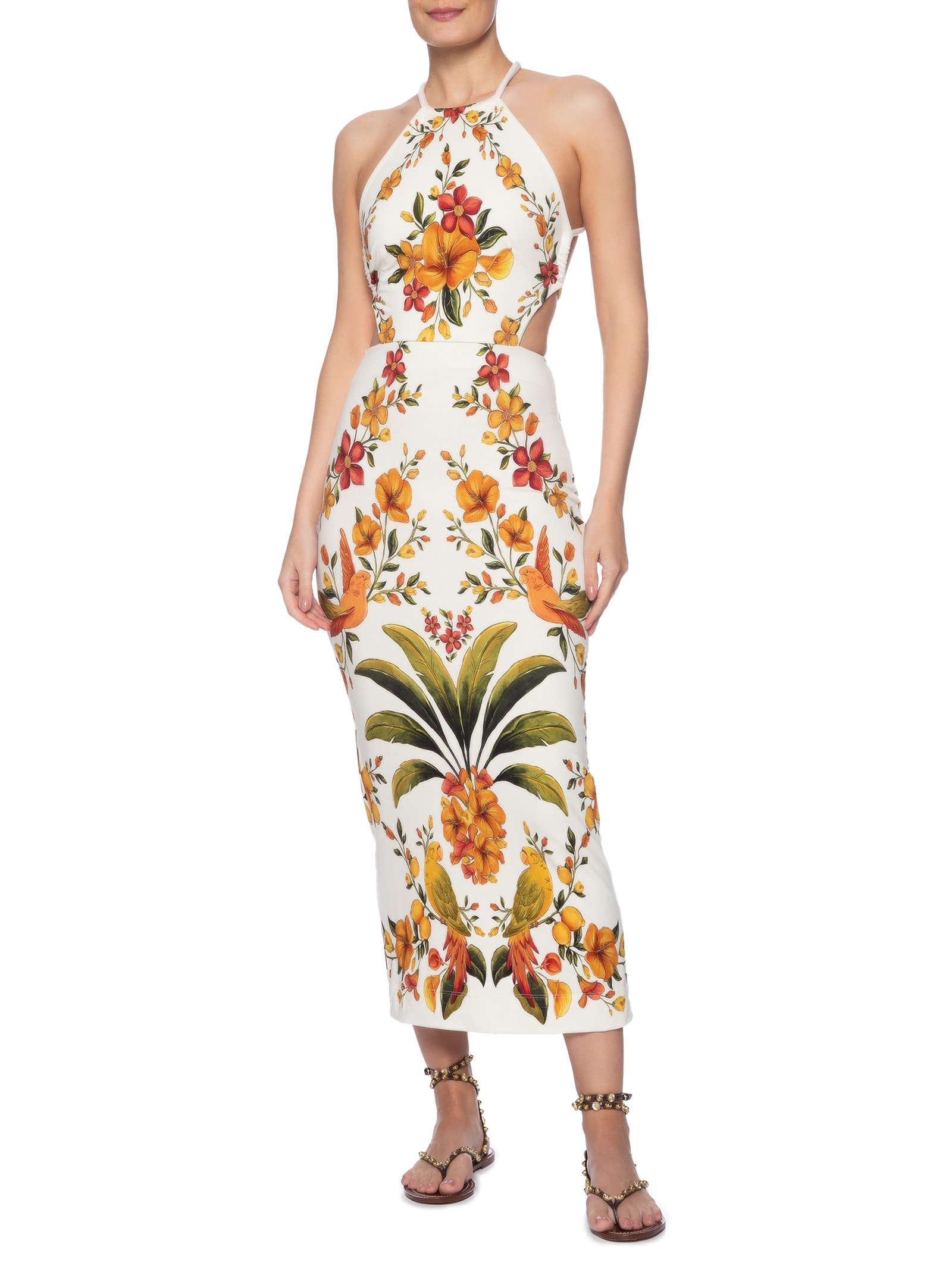 Vestido Midi Bosque Chic Branco Farm