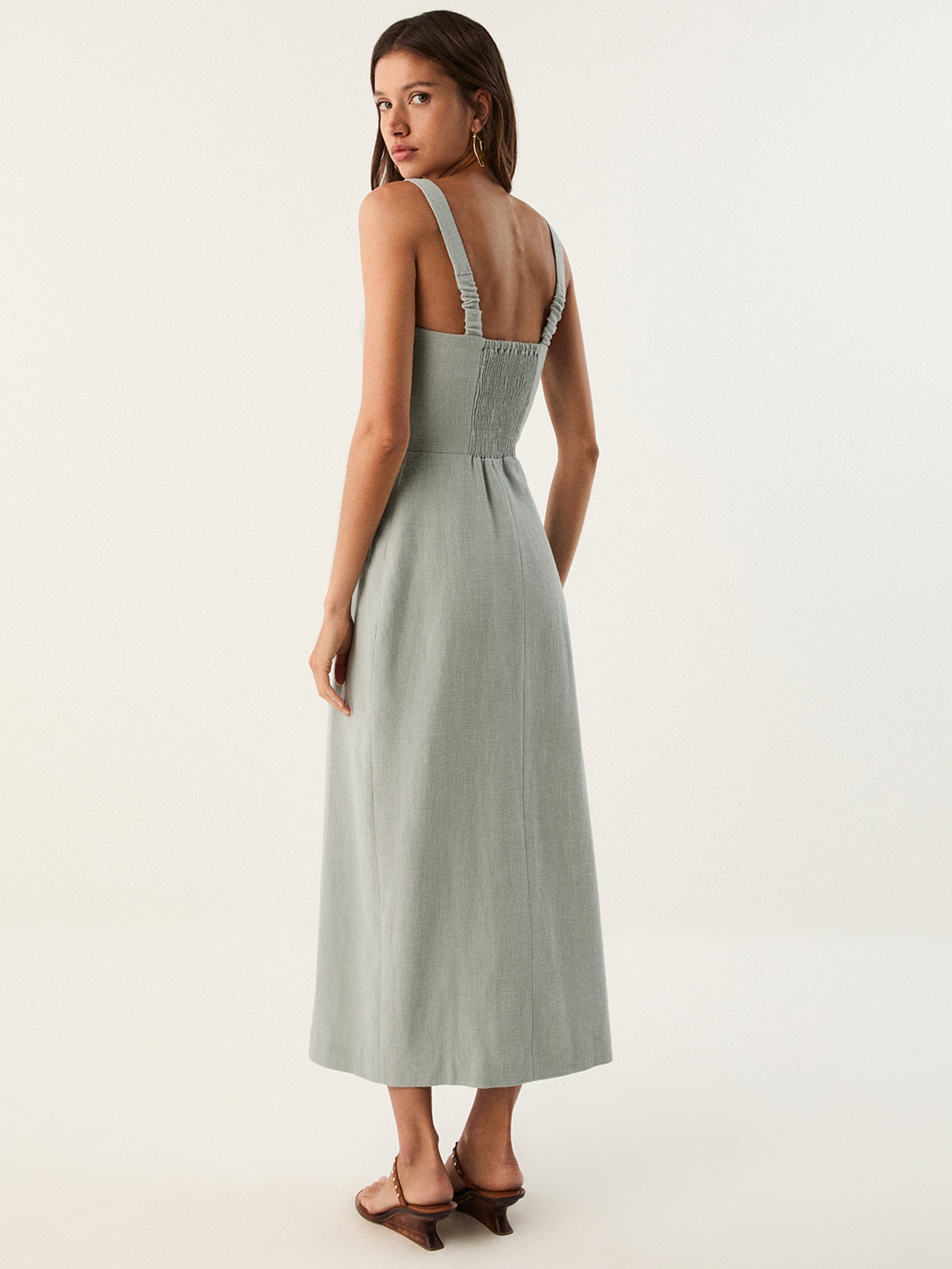 Vestido Midi Bruna Cinza Vix