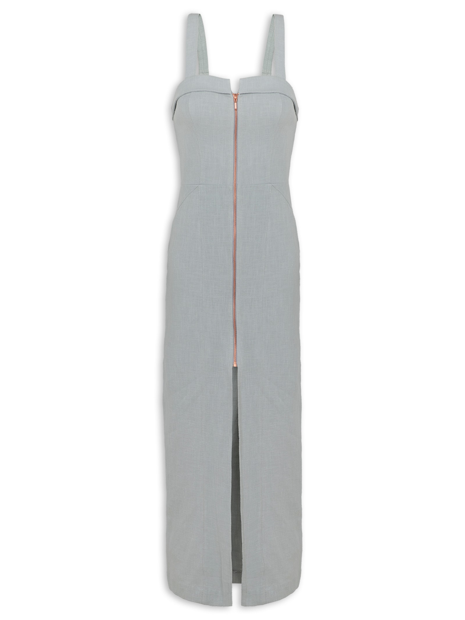 Vestido Midi Bruna Cinza Vix