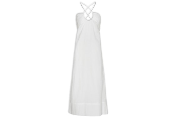 Vestido Midi Busto Franzido - Branco