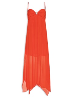 Vestido Midi Busto Franzido - Vermelho by MARIA FILÓ