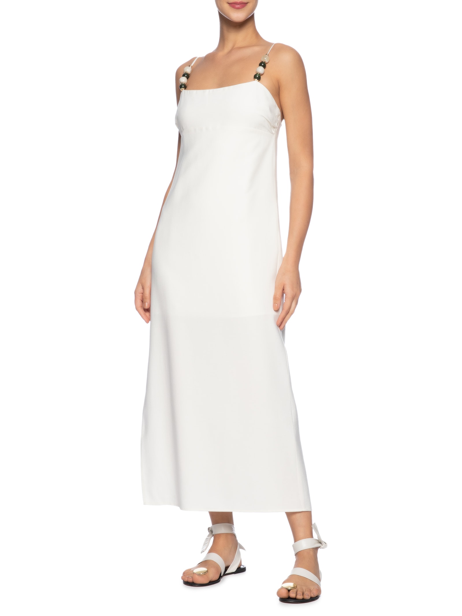 Vestido Midi Busto Pregas Off White  Animale Jeans