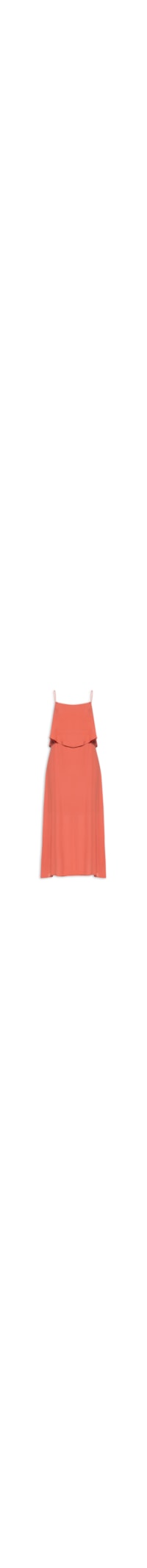 Vestido Midi Busto Sobreposto - Laranja