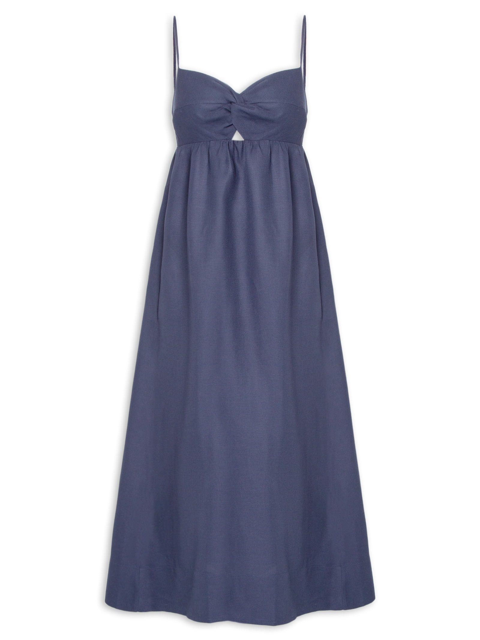 Vestido Midi Busto Torção Azul Animale