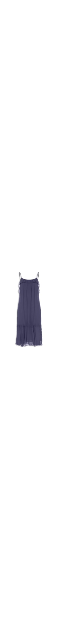 Vestido Midi Camada Decote U - Azul
