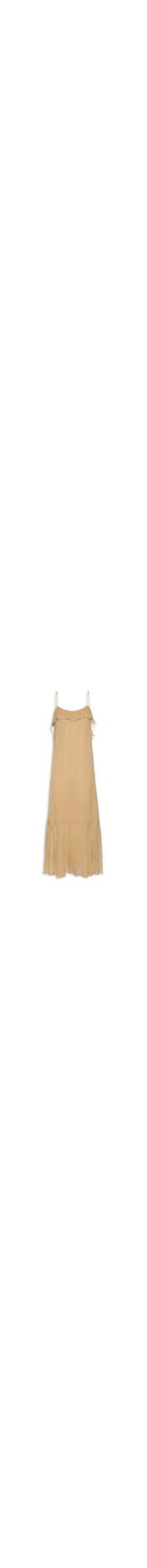 Vestido Midi Camada Decote U - Marrom