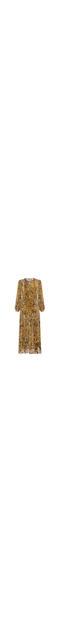 Vestido Midi Camada Pintada - Marrom