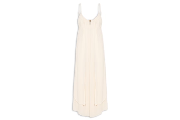 Vestido Midi Camadas GGT Busto Metal - Bege