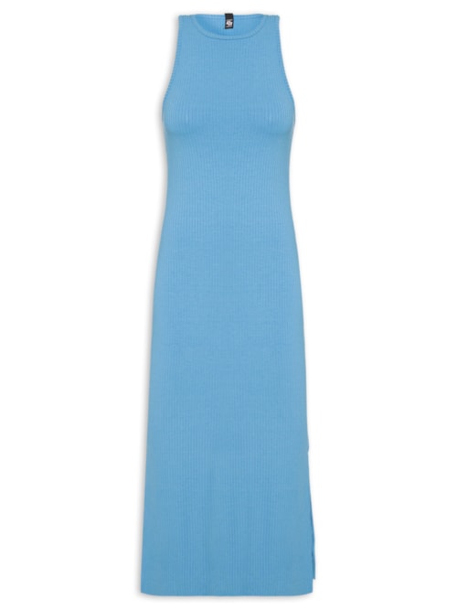 Vestido Midi Canelado - Azul