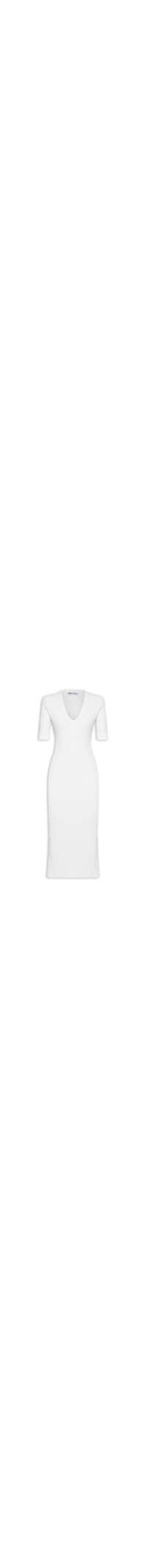 Vestido Midi Canelado - Off White