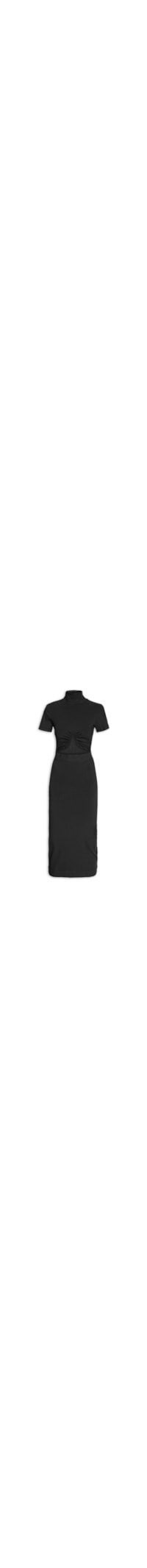Vestido Midi Canelado - Preto