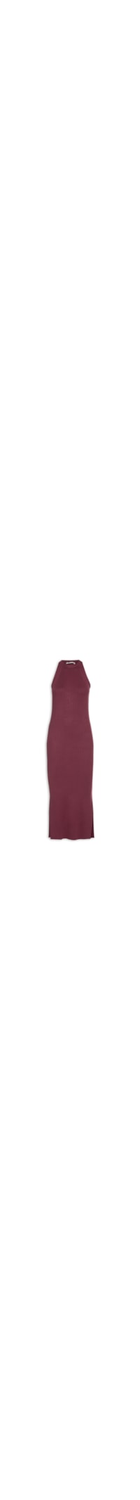 Vestido Midi Canelado - Vinho