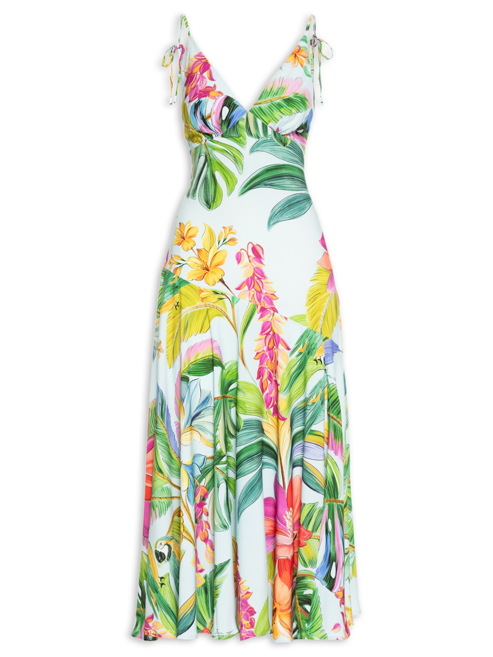 Vestido Midi Canto Dos Pássaros Azul Farm