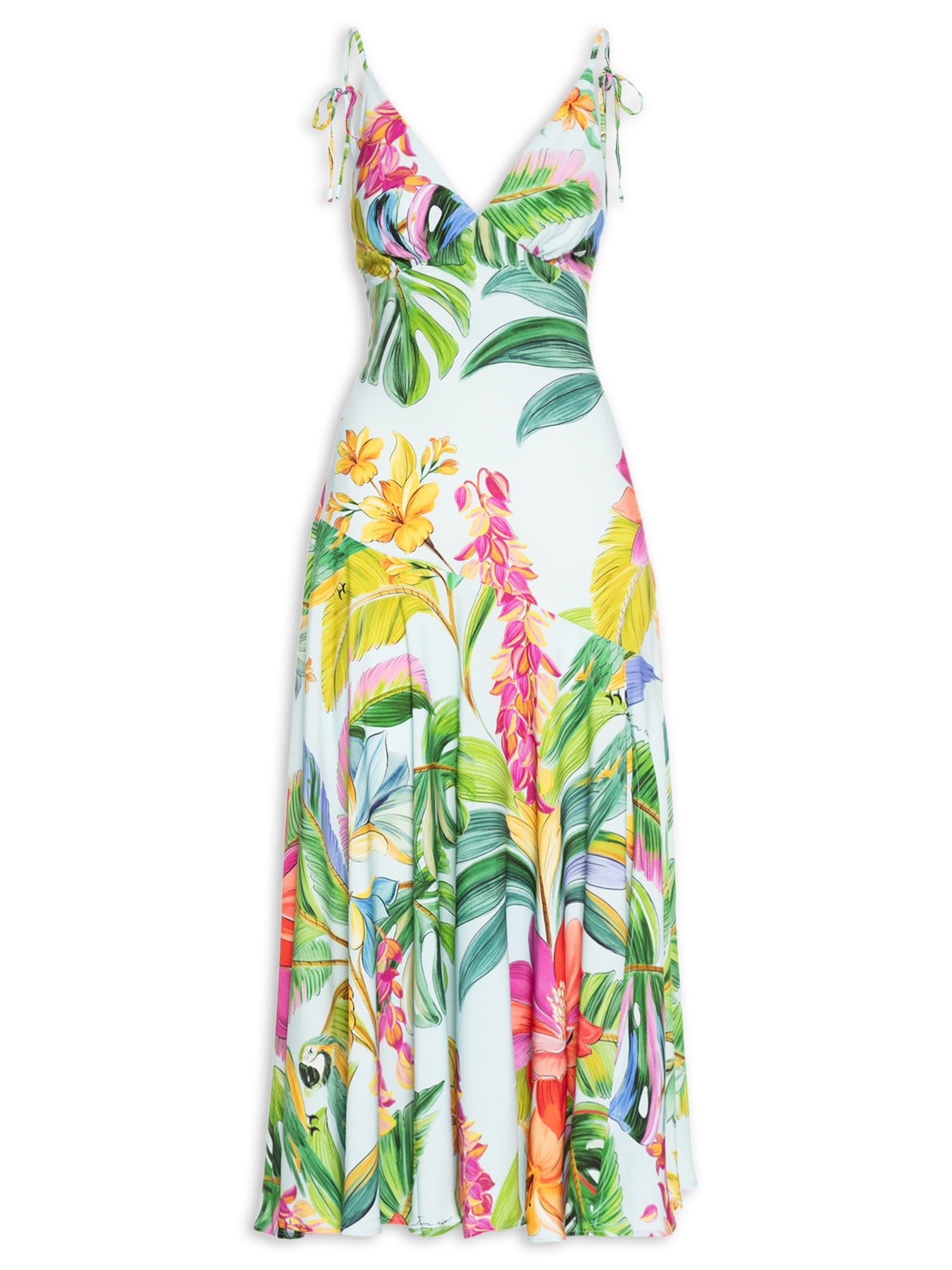 Vestido Midi Canto Dos Pássaros Azul Farm