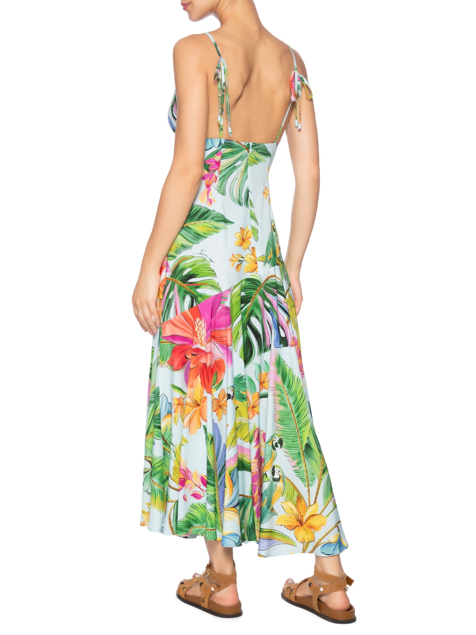 Vestido Midi Canto Dos Pássaros Azul Farm