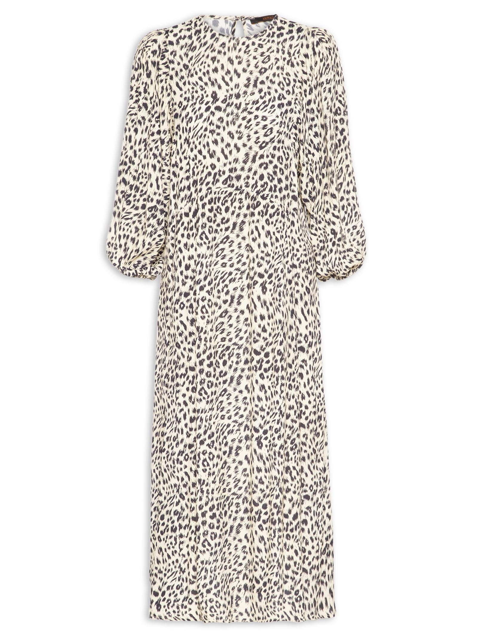 Vestido Midi Cava Quadrada Onça Abby Animal Pint Animale