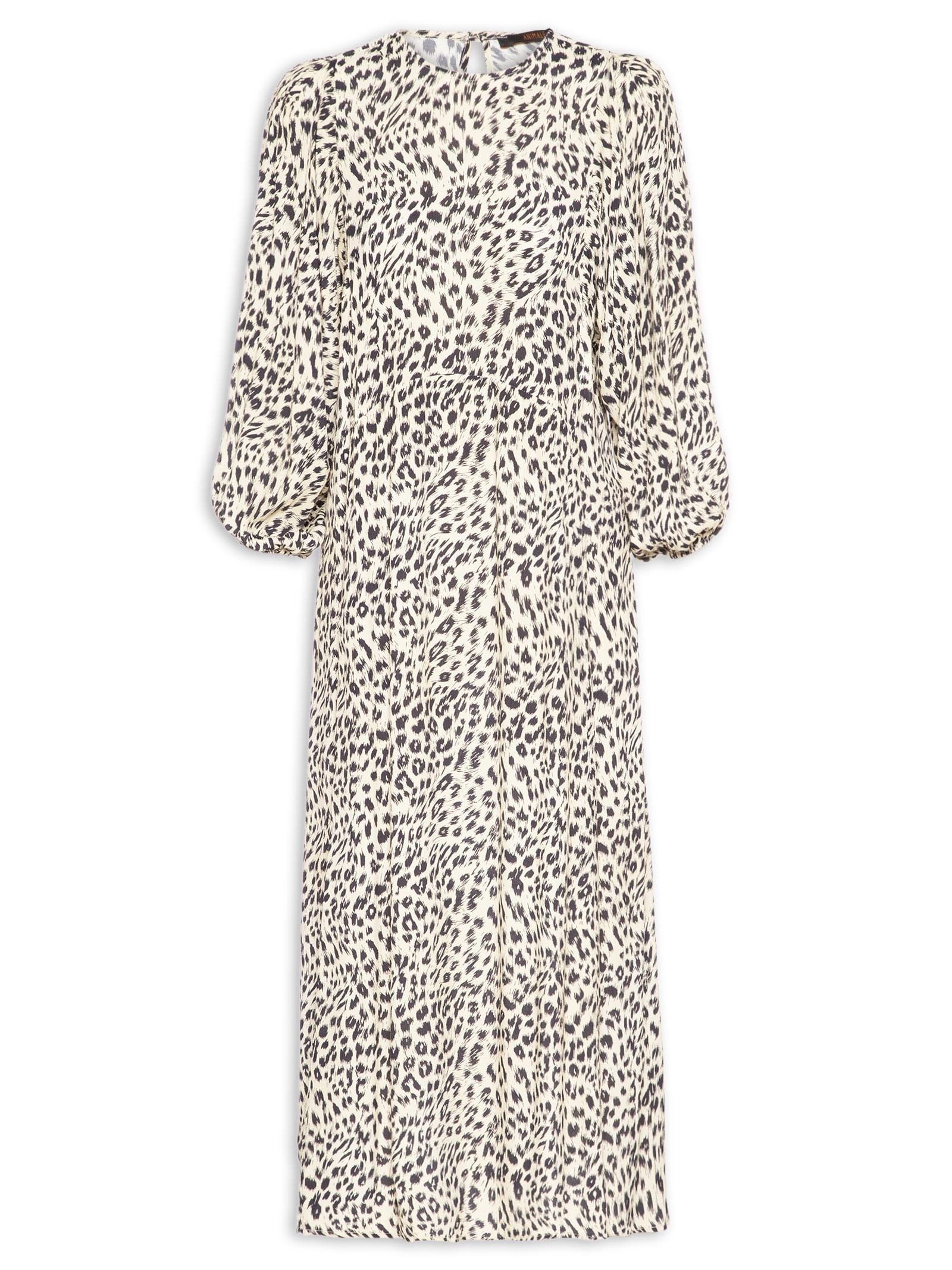 Vestido Midi Cava Quadrada Onça Abby Animal Pint Animale