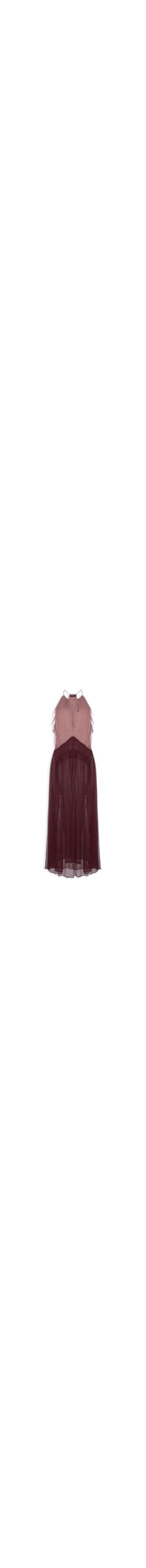 Vestido Midi Chiffon Tricolor – Rosa