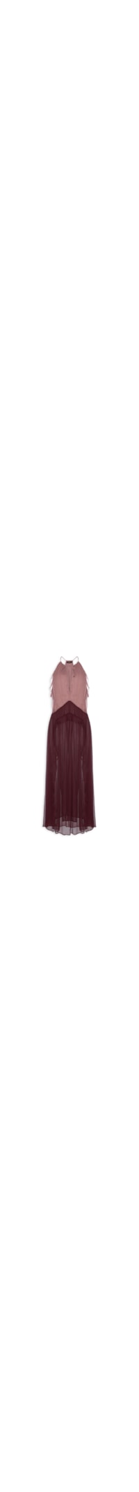 Vestido Midi Chiffon Tricolor – Rosa