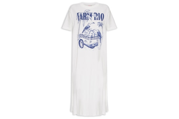 Vestido Midi Coco Gelado Azul - Off White